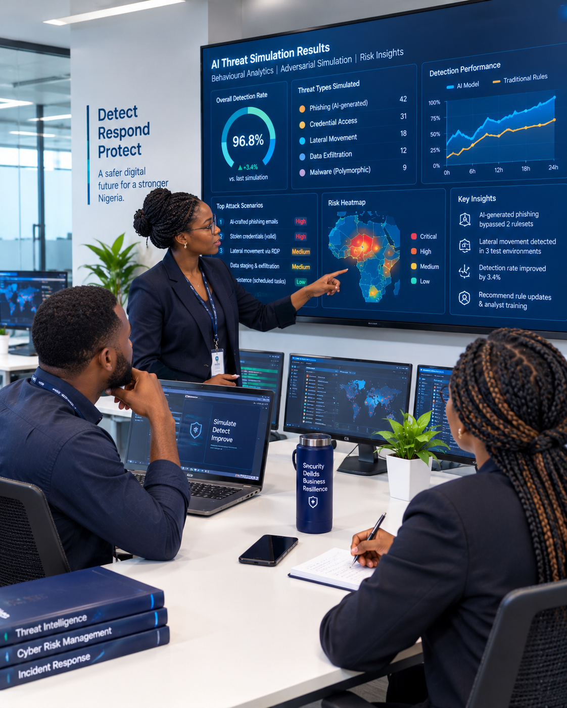 Managers reviewing an inventory of AI tools used across the organisation